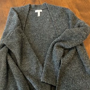 Leith long charcoal cardigan